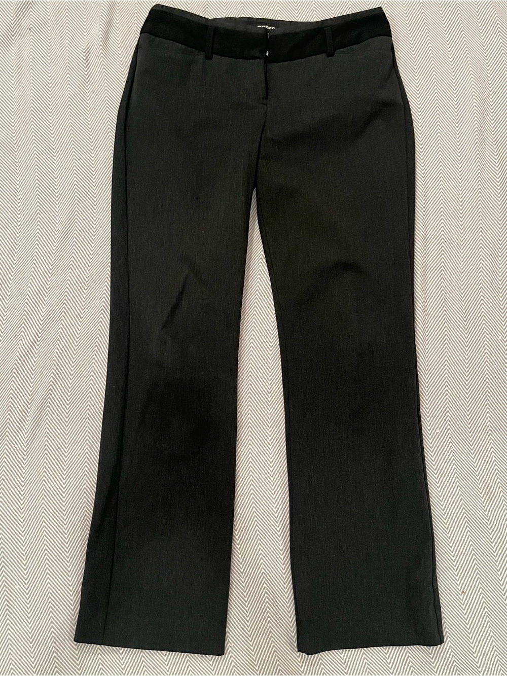 Express Editor Dark Grey with Black Belt Area Pants - 2S